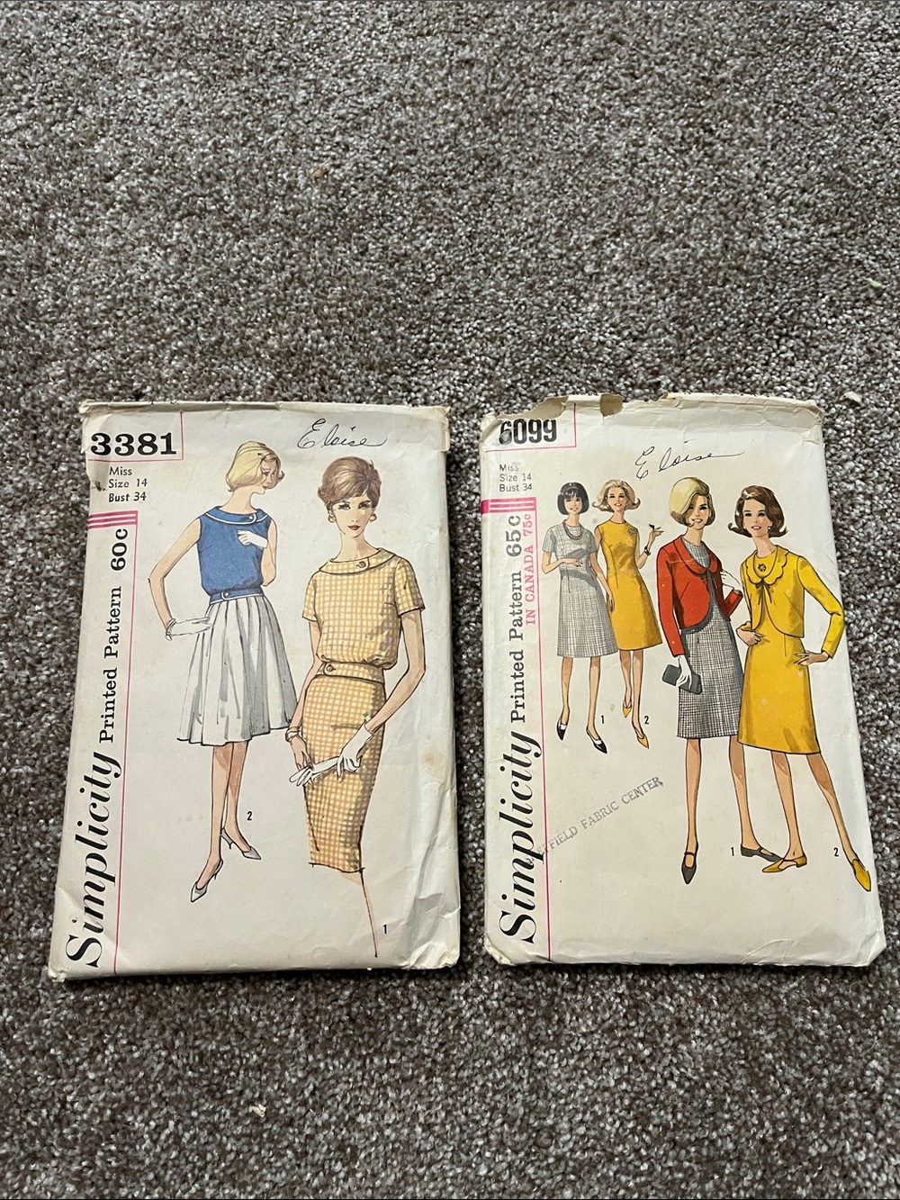 Simplicity Vintage Sewing Patterns
3381- 6099 from the 60s Rare